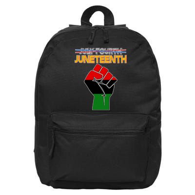 Juneteenth June 19th Traditional Colors 16 in Basic Backpack