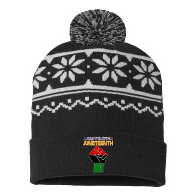 Juneteenth June 19th Traditional Colors USA-Made Snowflake Beanie