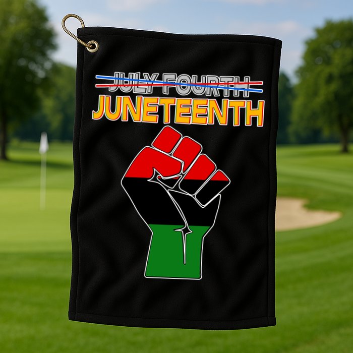 Juneteenth June 19th Traditional Colors Golf Towel