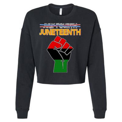 Juneteenth June 19th Traditional Colors Cropped Pullover Crew