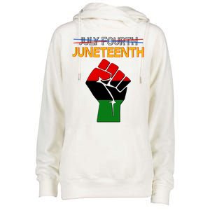 Juneteenth June 19th Traditional Colors Womens Funnel Neck Pullover Hood