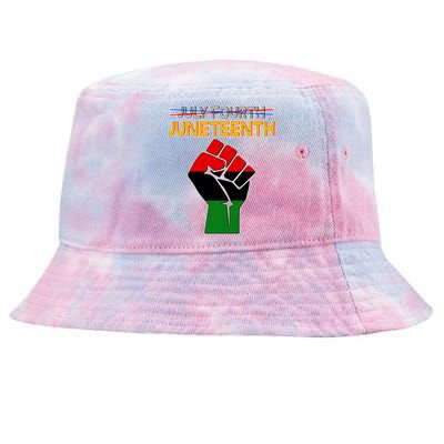 Juneteenth June 19th Traditional Colors Tie-Dyed Bucket Hat