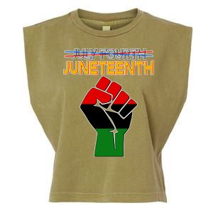 Juneteenth June 19th Traditional Colors Garment-Dyed Women's Muscle Tee