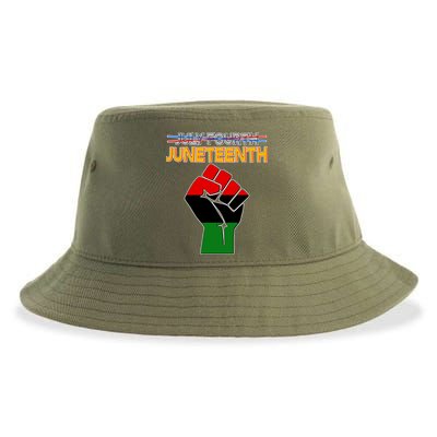 Juneteenth June 19th Traditional Colors Sustainable Bucket Hat