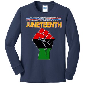 Juneteenth June 19th Traditional Colors Kids Long Sleeve Shirt