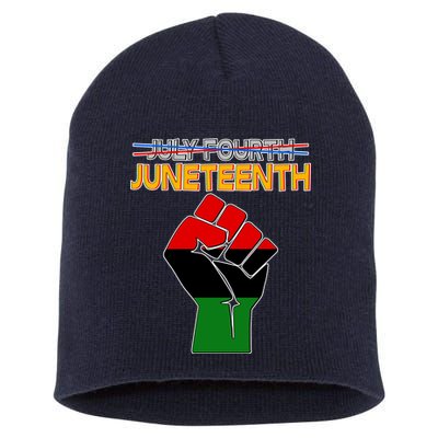 Juneteenth June 19th Traditional Colors Short Acrylic Beanie