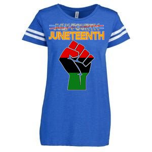 Juneteenth June 19th Traditional Colors Enza Ladies Jersey Football T-Shirt