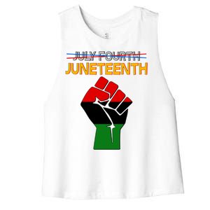 Juneteenth June 19th Traditional Colors Women's Racerback Cropped Tank