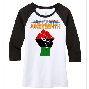 Juneteenth June 19th Traditional Colors Women's Tri-Blend 3/4-Sleeve Raglan Shirt