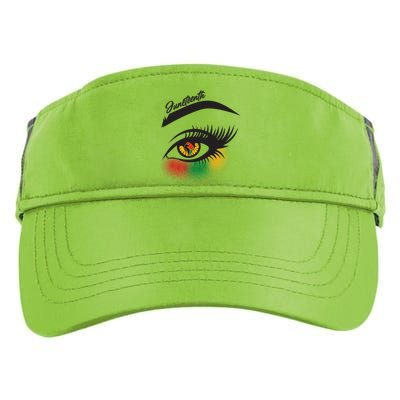 Juneteenth Red Gold Green Eyelashes  Adult Drive Performance Visor