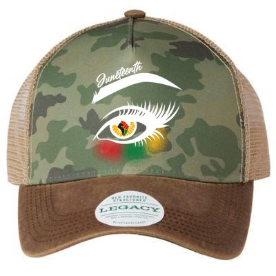 Juneteenth Red Gold Green Eyelashes  Legacy Tie Dye Trucker Hat