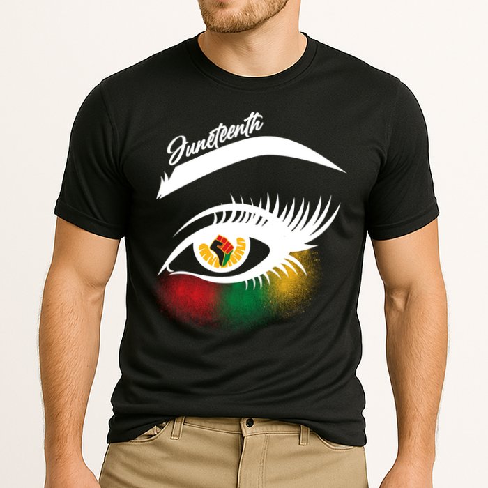 Juneteenth Red Gold Green Eyelashes  Performance Shirt