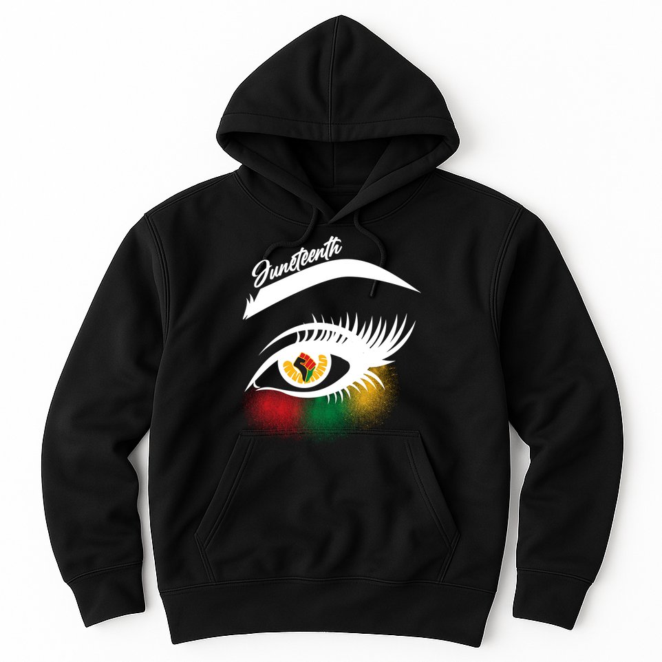 Juneteenth Red Gold Green Eyelashes  Hoodie