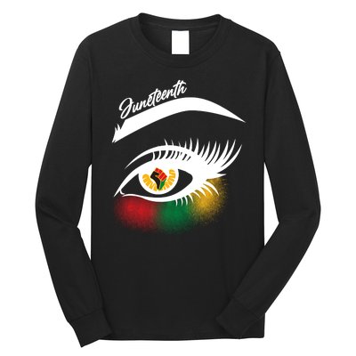 Juneteenth Red Gold Green Eyelashes  Long Sleeve Shirt