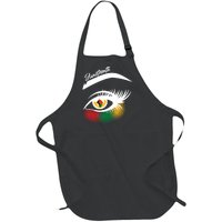 Juneteenth Red Gold Green Eyelashes  Full-Length Apron With Pockets