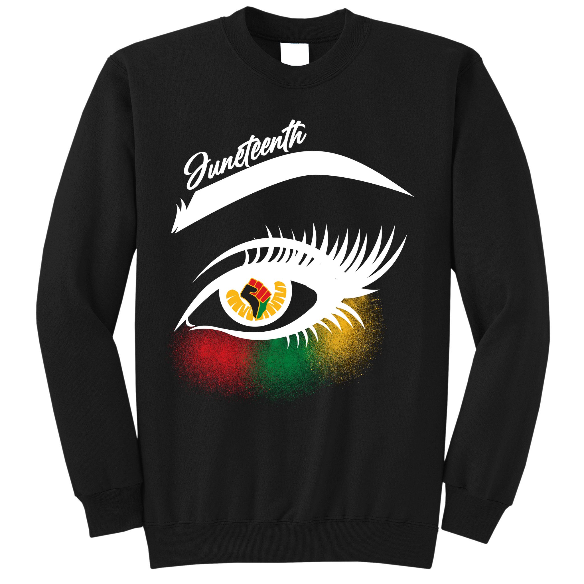 Juneteenth Red Gold Green Eyelashes  Sweatshirt