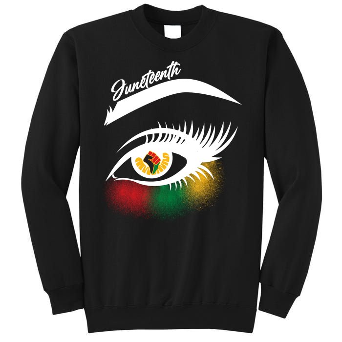 Juneteenth Red Gold Green Eyelashes  Sweatshirt