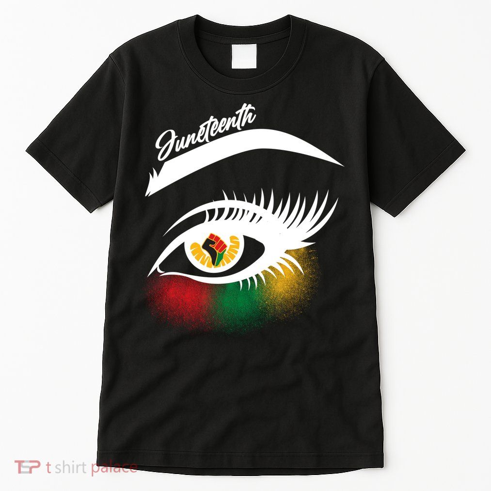 Juneteenth Red Gold Green Eyelashes  Tall T-Shirt
