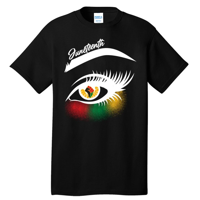 Juneteenth Red Gold Green Eyelashes  Tall T-Shirt