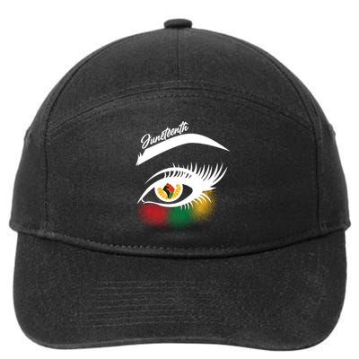 Juneteenth Red Gold Green Eyelashes  7-Panel Snapback Hat