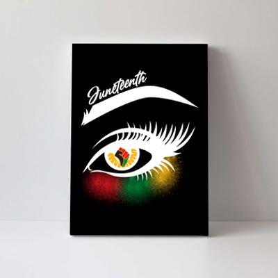 Juneteenth Red Gold Green Eyelashes  Canvas