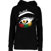 Juneteenth Red Gold Green Eyelashes  Womens Funnel Neck Pullover Hood