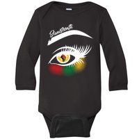 Juneteenth Red Gold Green Eyelashes  Baby Long Sleeve Bodysuit