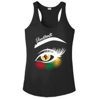 Juneteenth Red Gold Green Eyelashes  Ladies PosiCharge Competitor Racerback Tank