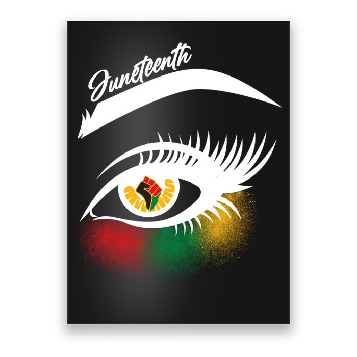 Juneteenth Red Gold Green Eyelashes  Poster