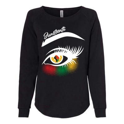 Juneteenth Red Gold Green Eyelashes  Womens California Wash Sweatshirt