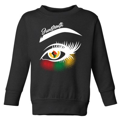 Juneteenth Red Gold Green Eyelashes  Toddler Sweatshirt