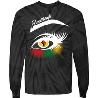 Juneteenth Red Gold Green Eyelashes  Tie-Dye Long Sleeve Shirt