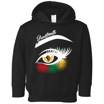 Juneteenth Red Gold Green Eyelashes  Toddler Hoodie