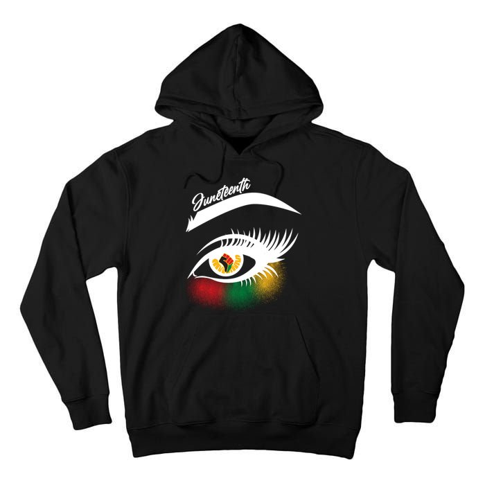 Juneteenth Red Gold Green Eyelashes  Tall Hoodie