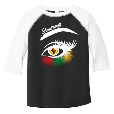 Juneteenth Red Gold Green Eyelashes  Toddler Fine Jersey T-Shirt