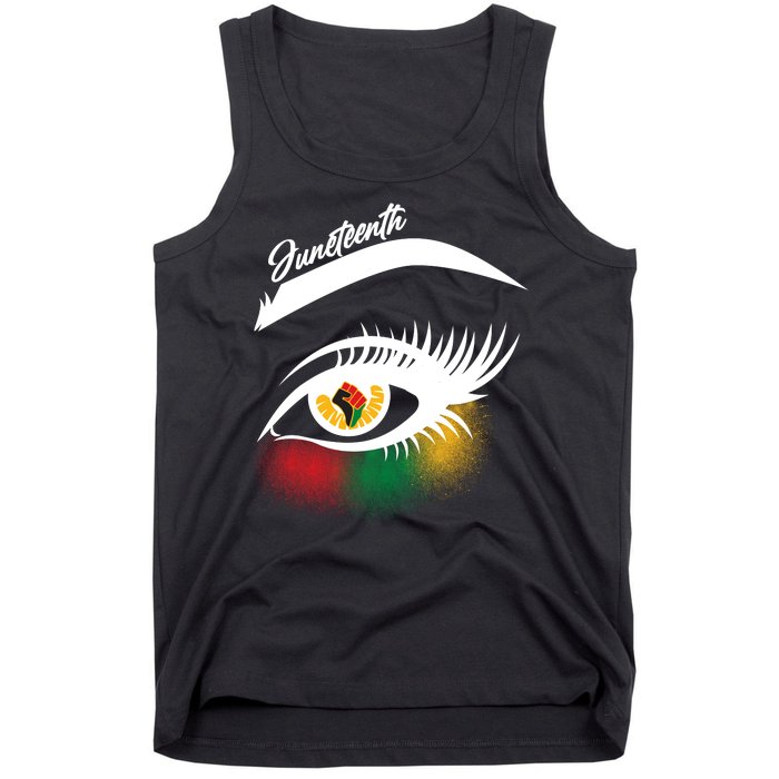 Juneteenth Red Gold Green Eyelashes  Tank Top