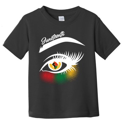 Juneteenth Red Gold Green Eyelashes  Toddler T-Shirt