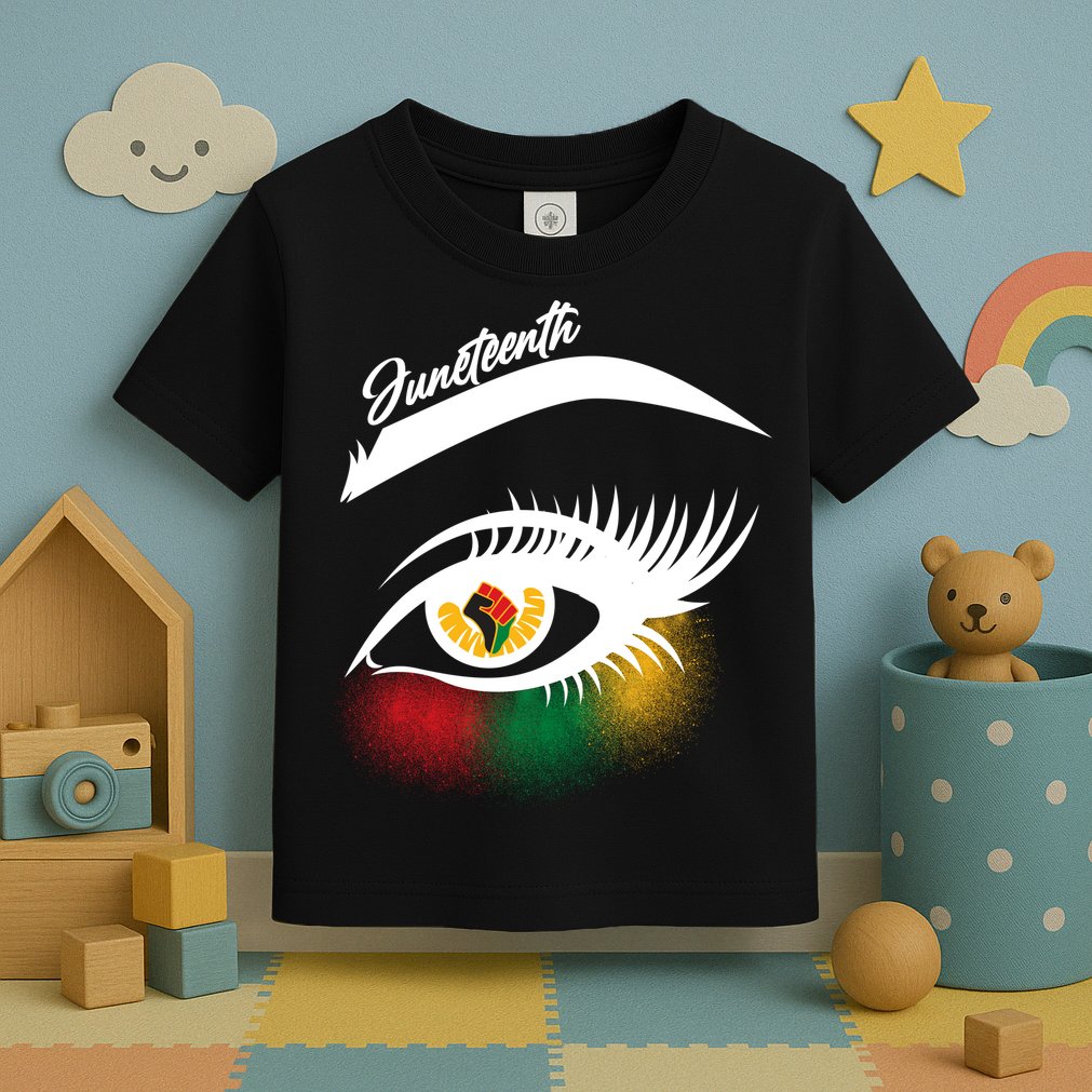 Juneteenth Red Gold Green Eyelashes  Toddler T-Shirt