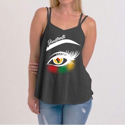 Juneteenth Red Gold Green Eyelashes  Women's Strappy Tank