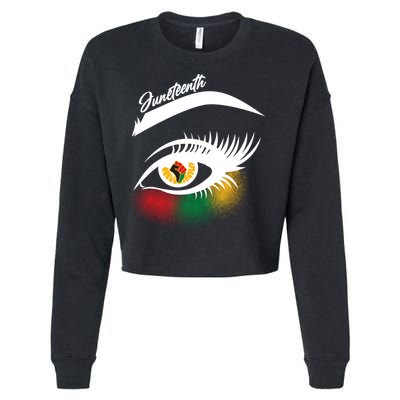 Juneteenth Red Gold Green Eyelashes  Cropped Pullover Crew