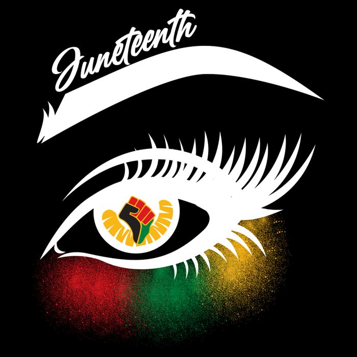 Juneteenth Red Gold Green Eyelashes  Cropped Pullover Crew