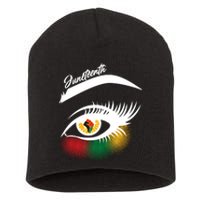 Juneteenth Red Gold Green Eyelashes  Short Acrylic Beanie