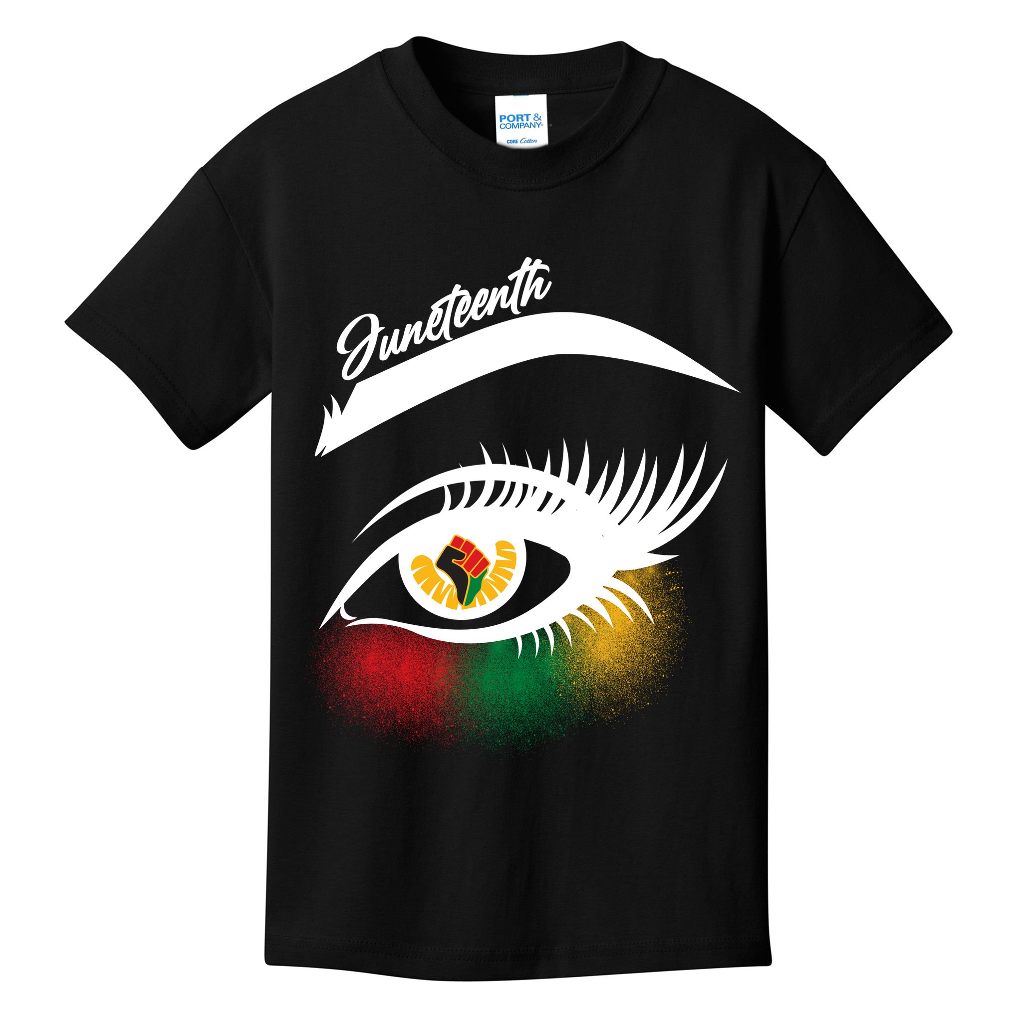 Juneteenth Red Gold Green Eyelashes  Kids T-Shirt