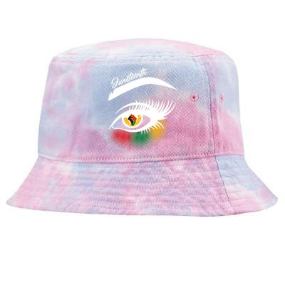 Juneteenth Red Gold Green Eyelashes  Tie-Dyed Bucket Hat