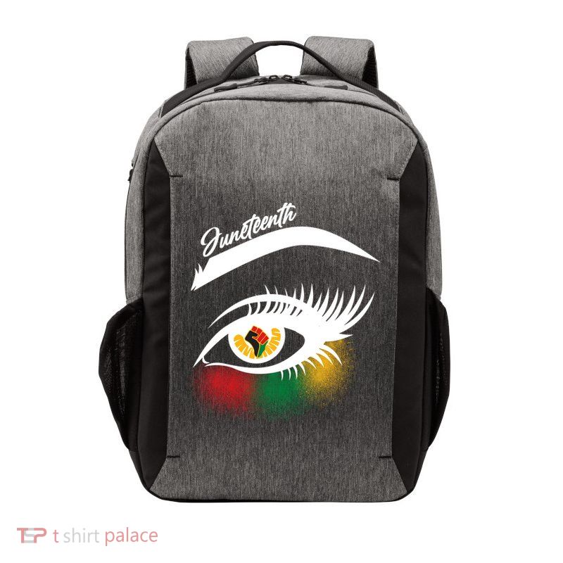 Juneteenth Red Gold Green Eyelashes  Vector Backpack