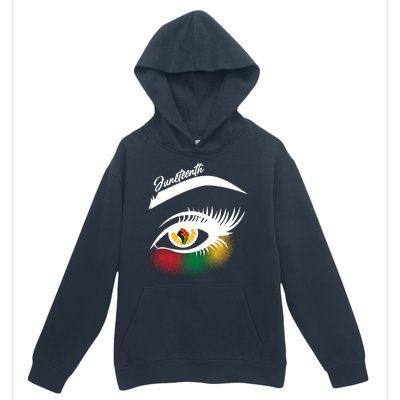 Juneteenth Red Gold Green Eyelashes  Urban Pullover Hoodie