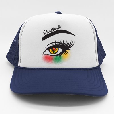 Juneteenth Red Gold Green Eyelashes  Trucker Hat