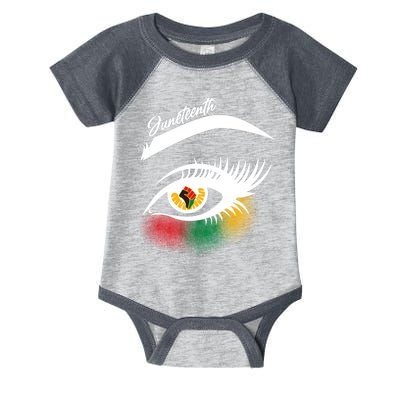 Juneteenth Red Gold Green Eyelashes  Infant Baby Jersey Bodysuit