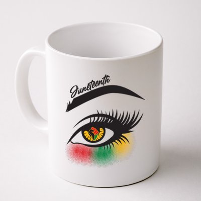 Juneteenth Red Gold Green Eyelashes  Coffee Mug