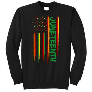 Juneteenth Red Gold Green USA Flag Sweatshirt